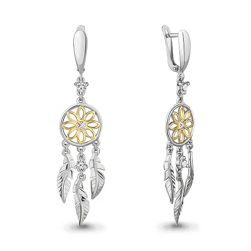 45425А Серьги из Серебра с фианитами