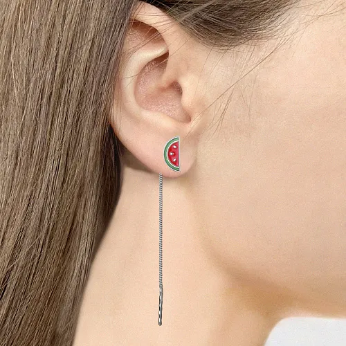 33960 Серьги из Серебра с эмалью из коллекции "Happy"