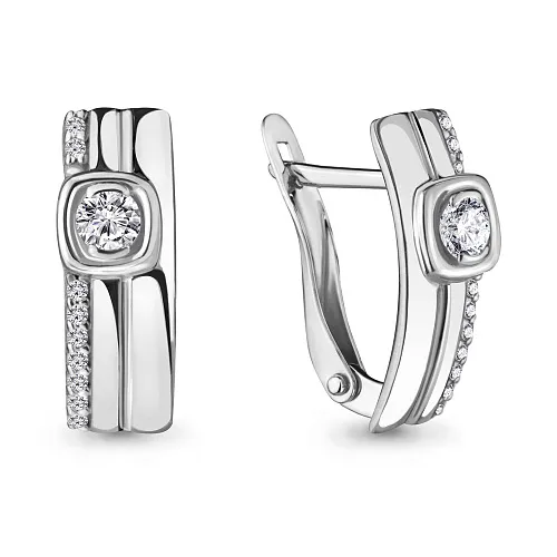 43419А Серьги из Серебра с фианитами
