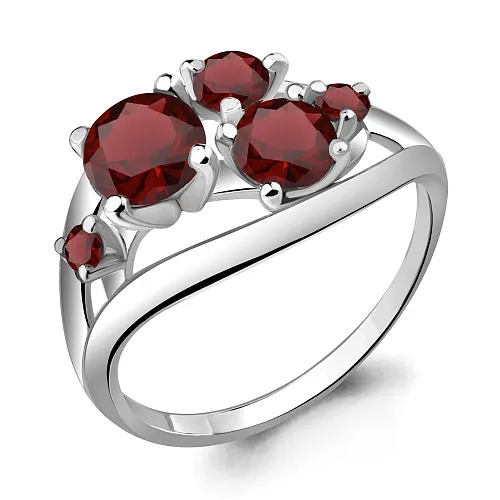 6508803 Кольцо из Серебра с гранатами