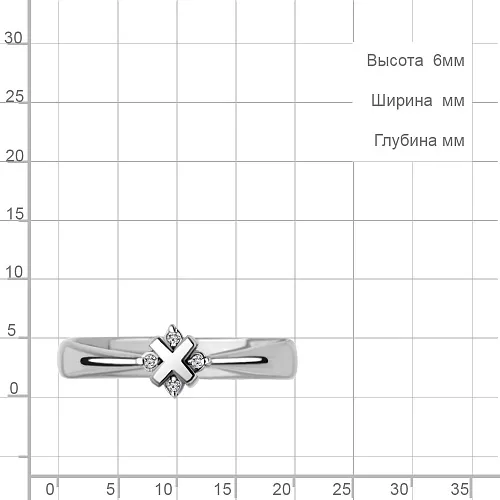 060176 Кольцо из Серебра с бриллиантами
