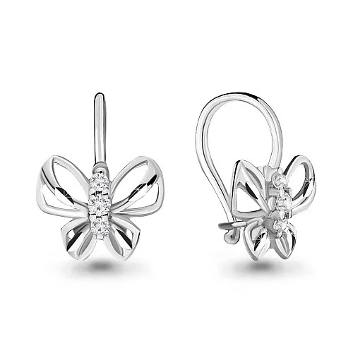 40964 Серьги из Серебра с фианитами из коллекции "Happy"