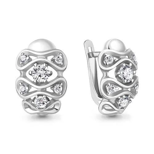 49248А Серьги из Серебра с фианитами