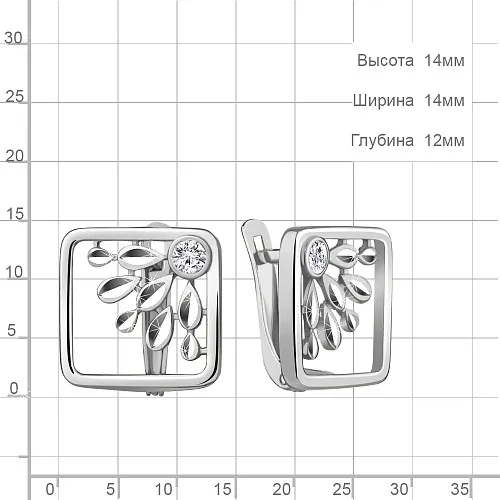 49244А Серьги из Серебра с фианитами