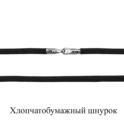 73604У Колье из Серебра с шнуром хлопчатобумажным