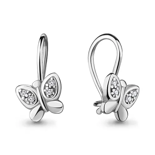 45049А Серьги из Серебра с фианитами из коллекции "Happy"