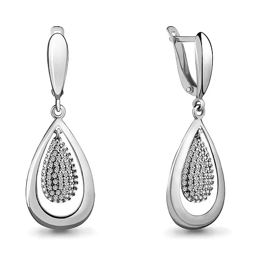 41307А Серьги из Серебра с фианитами