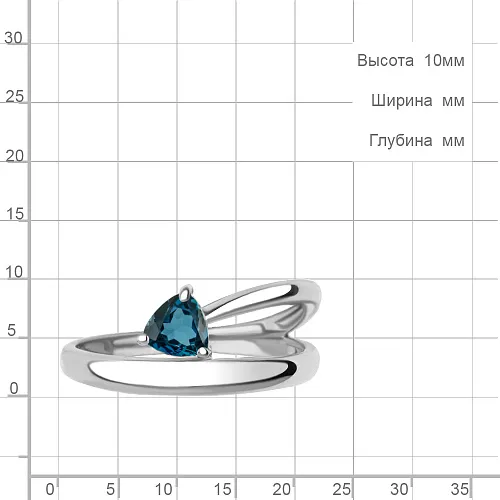 6955008 Кольцо из Серебра с топазом лондон блю