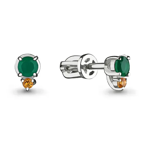 4480178 Серьги из Серебра с агатами, цитринами