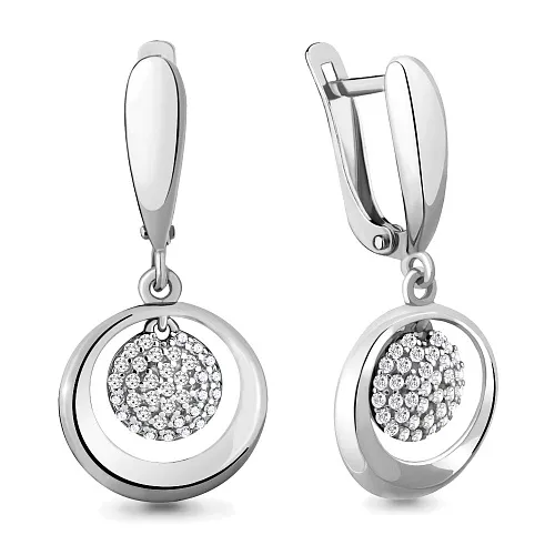 41308А Серьги из Серебра с фианитами