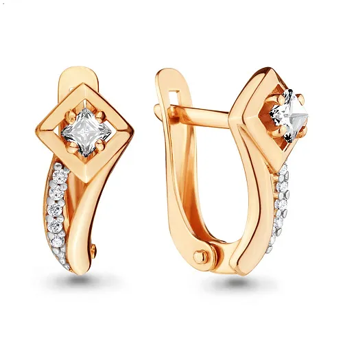 46345А Серьги из Серебра с фианитами