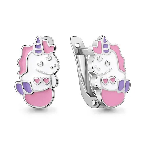 34260 Серьги из Серебра с эмалью из коллекции "Happy"