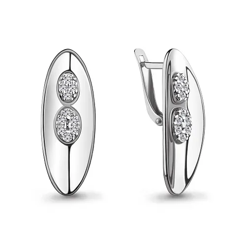 48603А Серьги из Серебра с фианитами из коллекции "Лагуна"