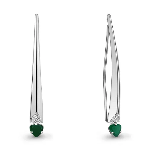 4771809А Серьги из Серебра с агатами, фианитами