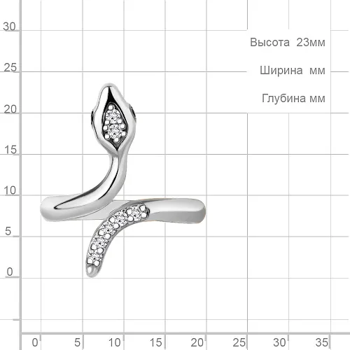 67415АЧ Кольцо из Серебра с нанокристаллами, фианитами