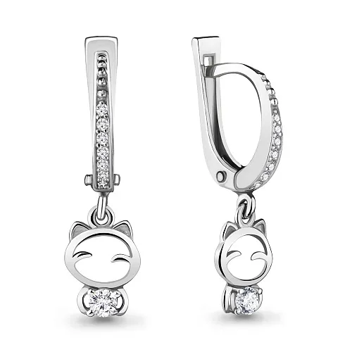 45244А Серьги из Серебра с фианитами из коллекции "Happy"