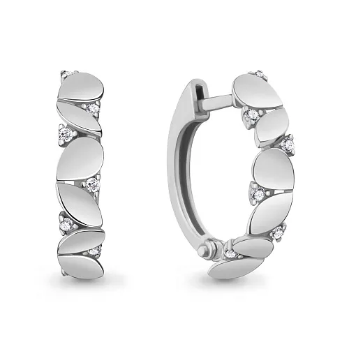 48661А Серьги из Серебра с фианитами из коллекции "Тея"