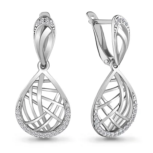 42543А Серьги из Серебра с фианитами