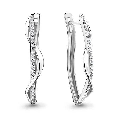 45570А Серьги из Серебра с фианитами из коллекции "Lady Style"