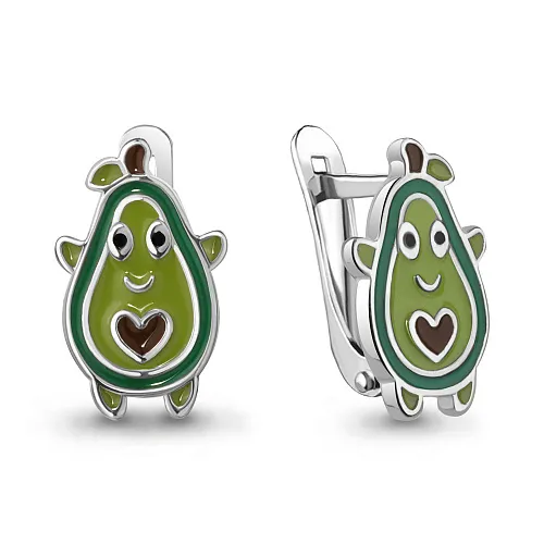 34266 Серьги из Серебра с эмалью из коллекции "Happy"