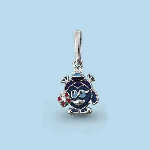 22956А Подвеска из Серебра с фианитом, эмалью из коллекции "Happy"