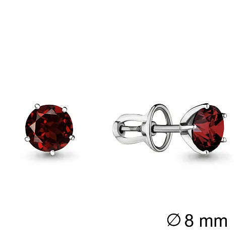 4404003 Серьги из Серебра с гранатами
