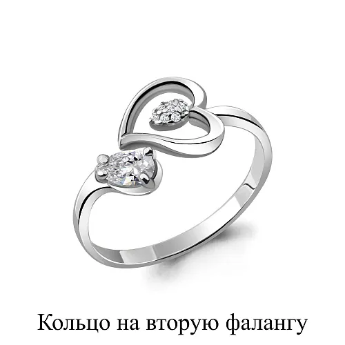 67514А Кольцо из Серебра с фианитами из коллекции "Foxy"
