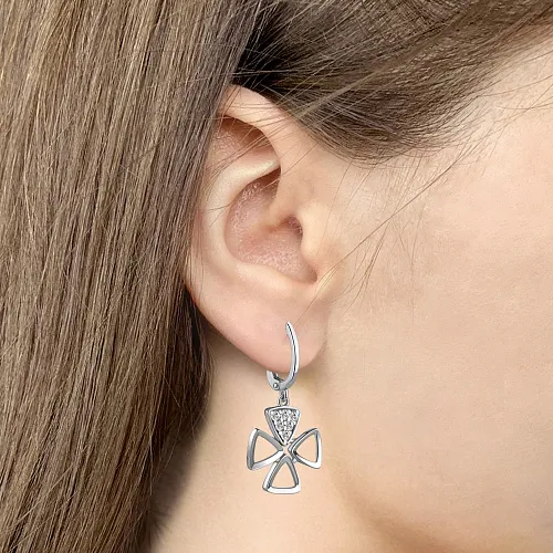 49144А Серьги из Серебра с фианитами