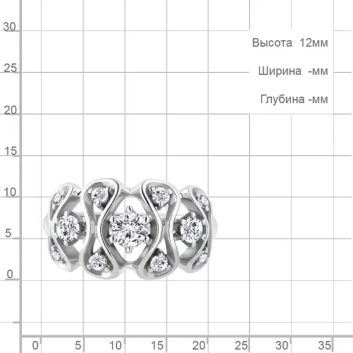 67316А Кольцо из Серебра с фианитами