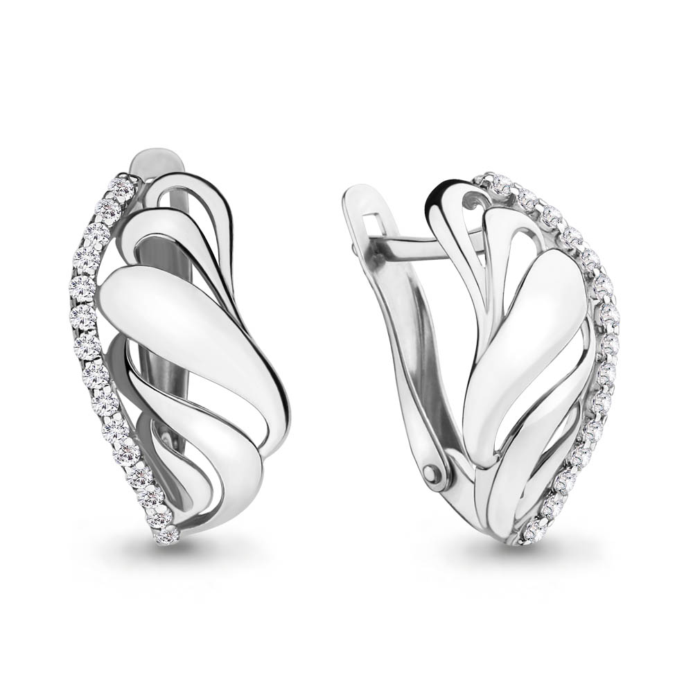42138А Серьги из Серебра с фианитами