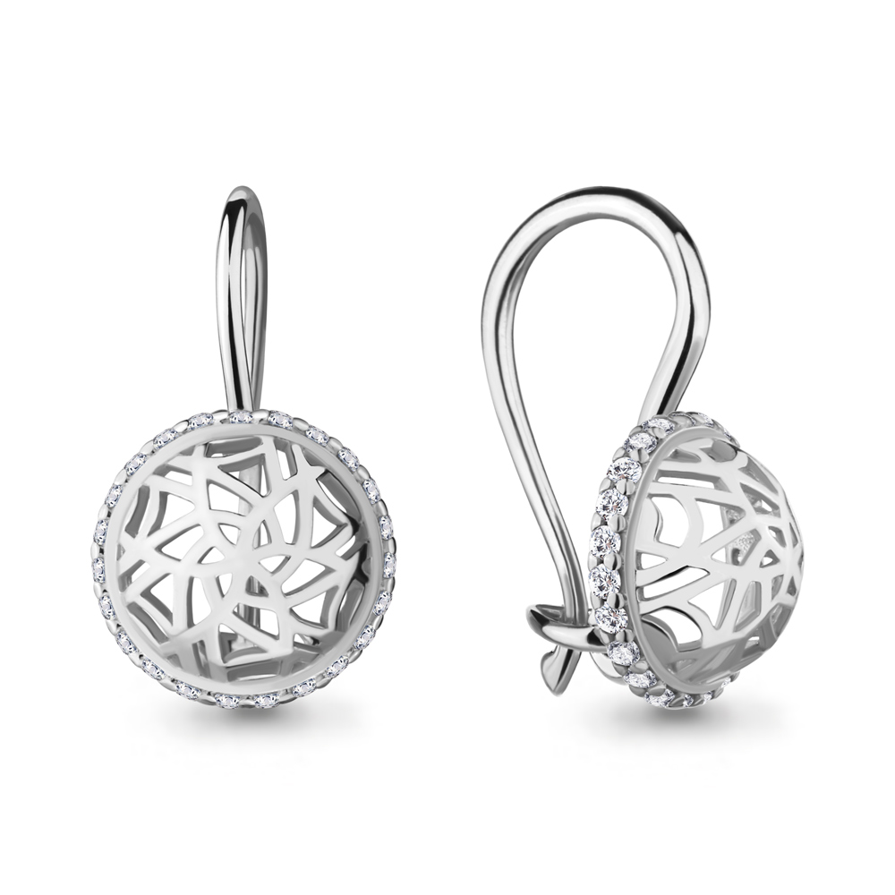48401А Серьги из Серебра с фианитами