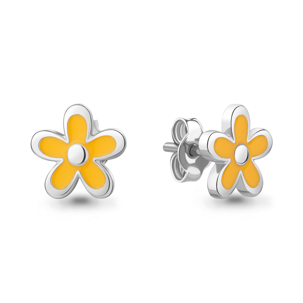 34057 Серьги из Серебра с эмалью из коллекции "Happy"