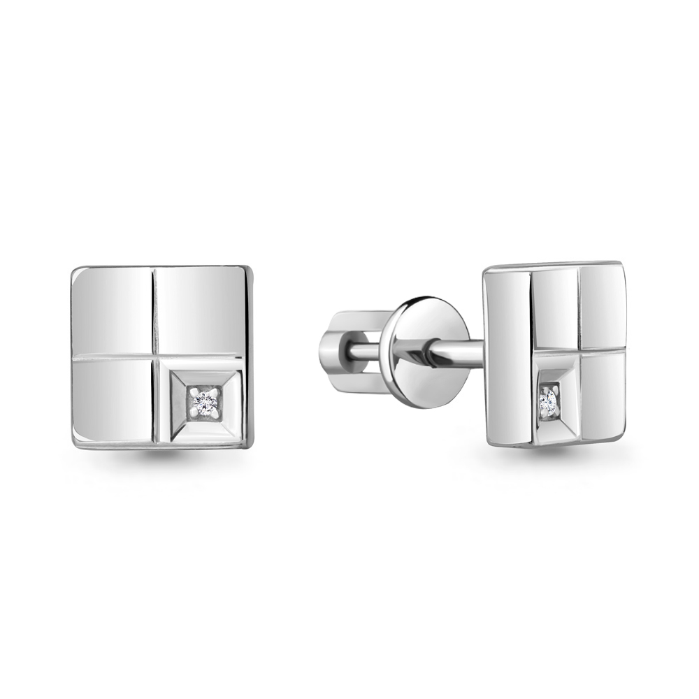 040169 Серьги из Серебра с бриллиантами