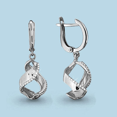 42749А Серьги из Серебра с фианитами