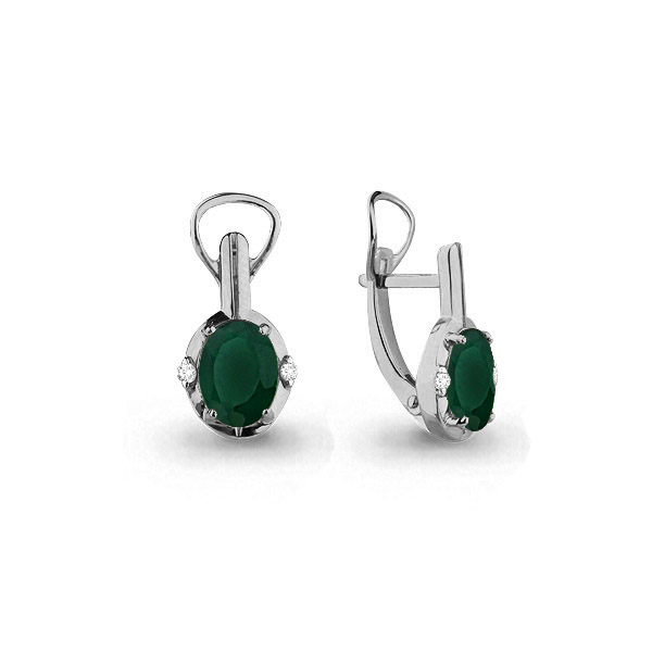 4469309 Серьги из Серебра с агатами, фианитами