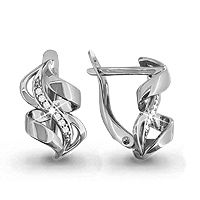 41760А Серьги из Серебра с фианитами
