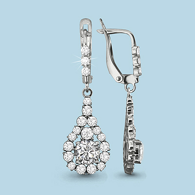 44097А Серьги из Серебра с фианитами