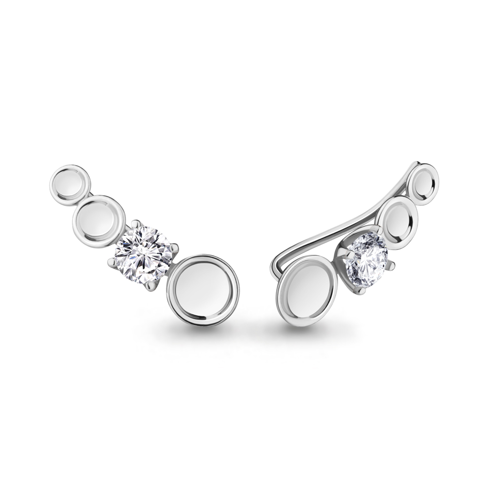 49110А Серьги из Серебра с фианитами