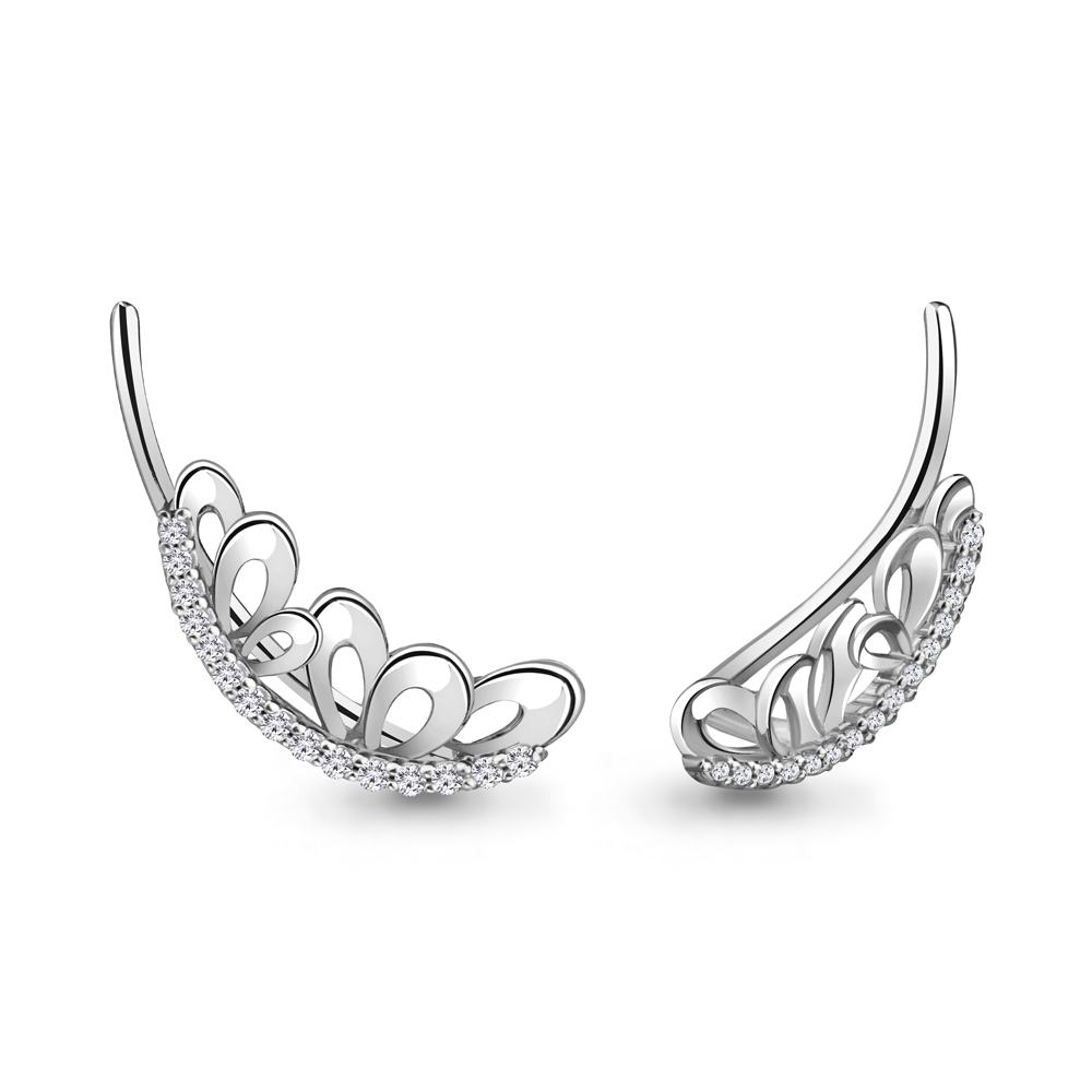 41281А Серьги из Серебра с фианитами