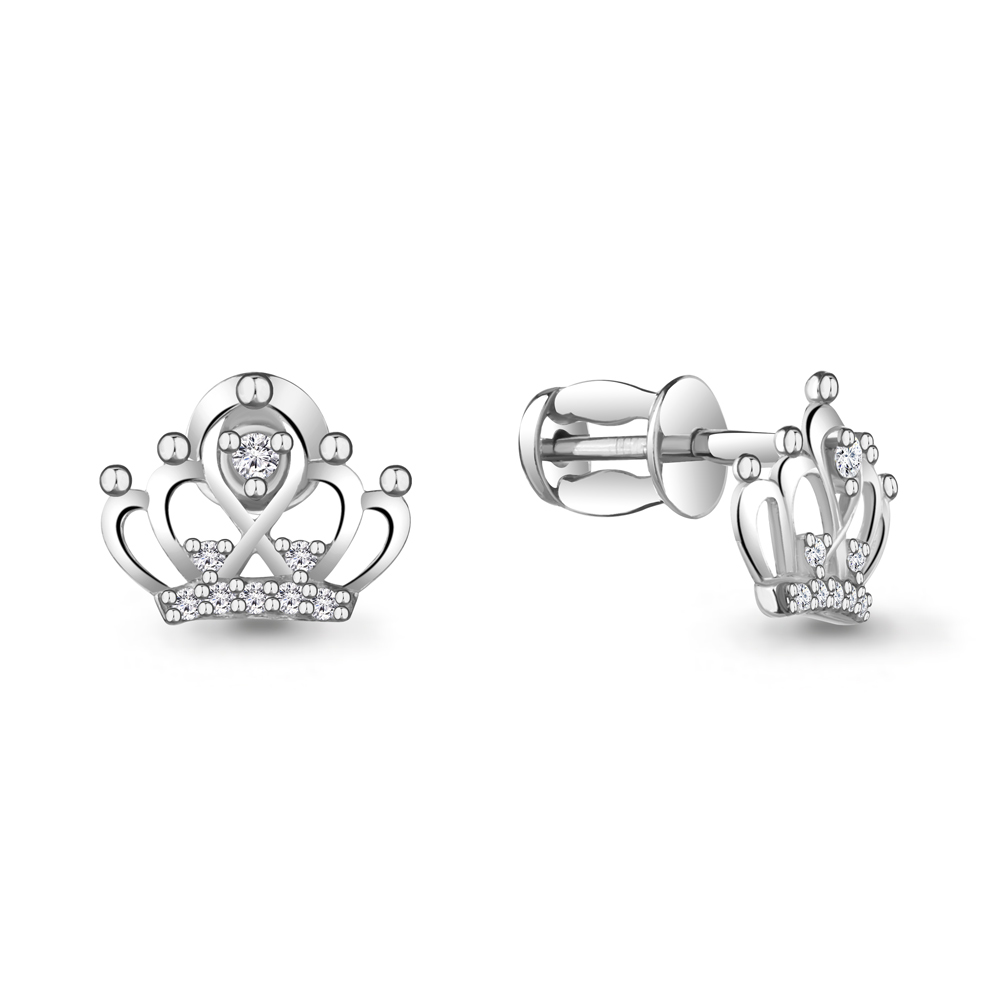 45011А Серьги из Серебра с фианитами