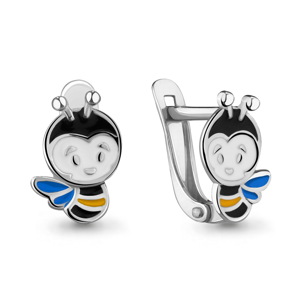 33137 Серьги из Серебра с эмалью из коллекции "Happy"