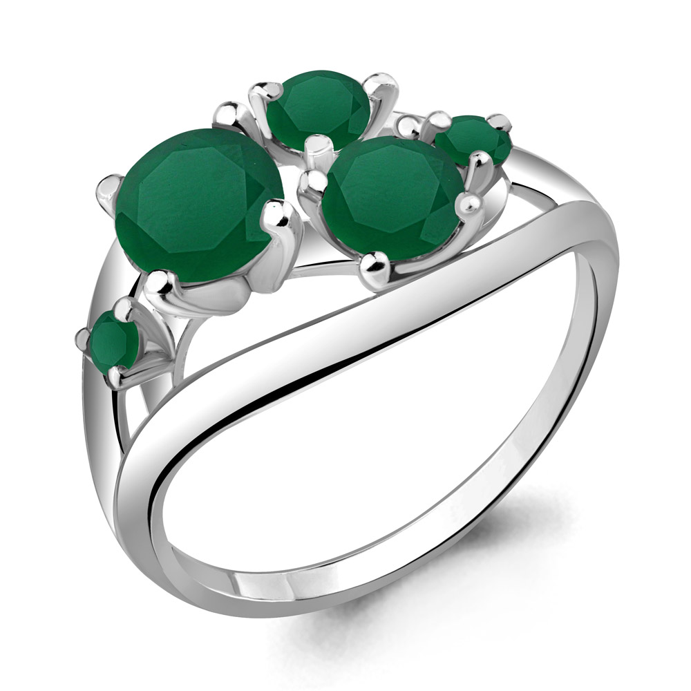 6508809 Кольцо из Серебра с агатами