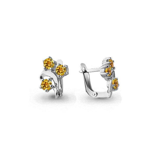 4476206 Серьги из Серебра с цитринами