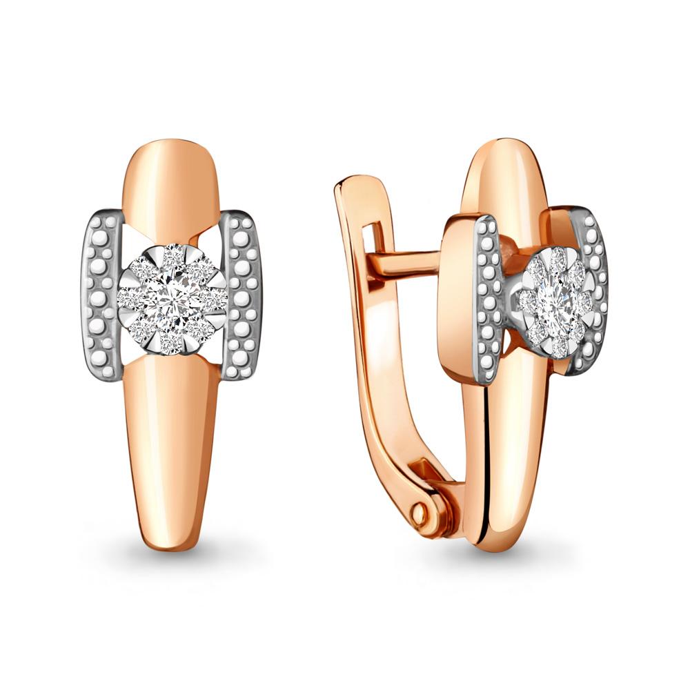 941835к Серьги из Золота с бриллиантами из коллекции "Elegance"