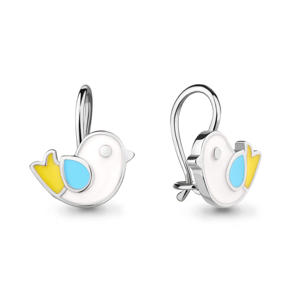 34018 Серьги из Серебра с эмалью из коллекции "Happy"