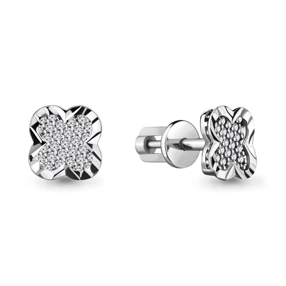 41651А Серьги из Серебра с фианитами