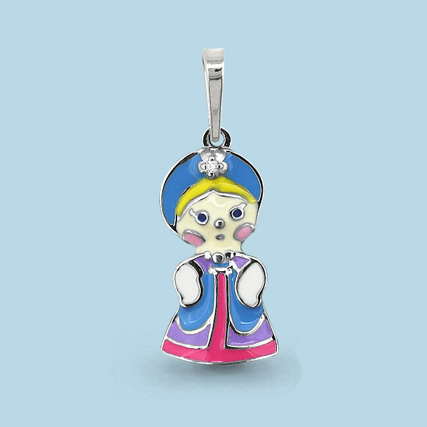 22978А Подвеска из серебра с фианитом, эмалью из коллекции "Happy"