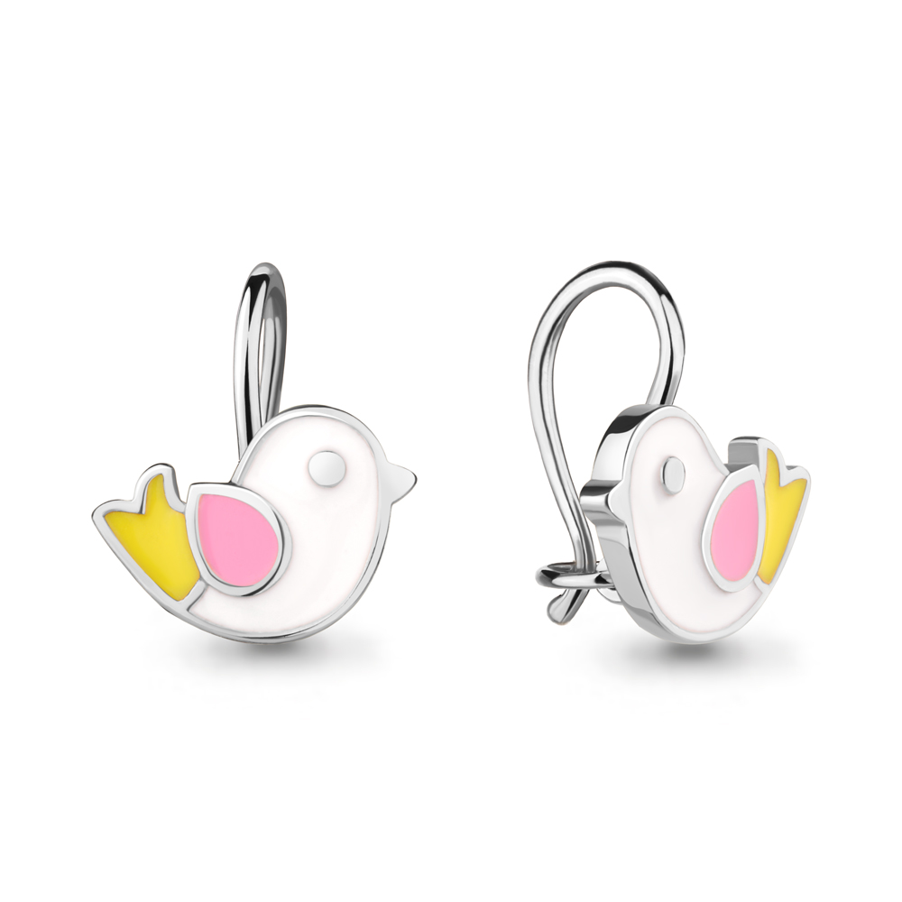 33928 Серьги из Серебра с эмалью из коллекции "Happy"
