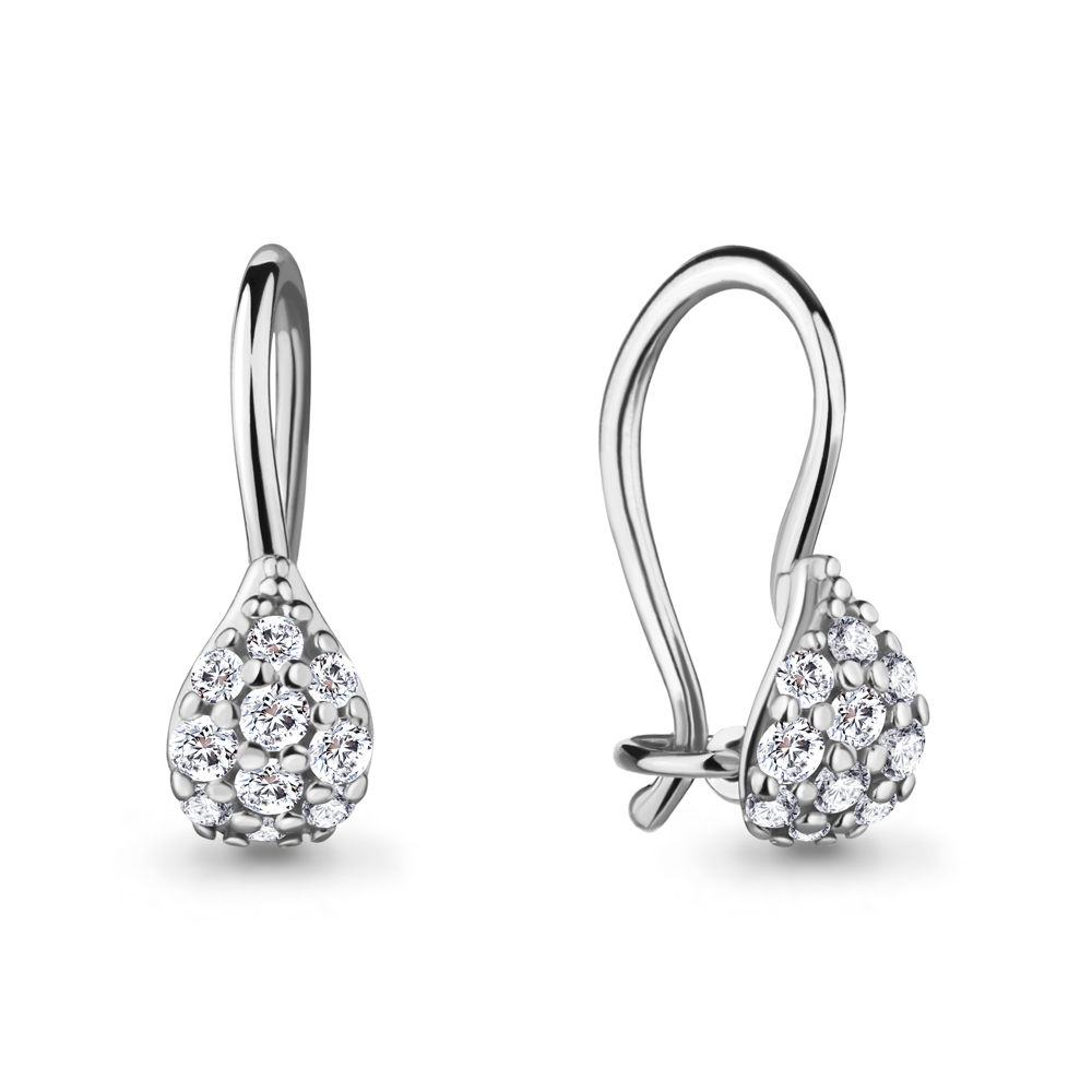 40975А Серьги из Серебра с фианитами из коллекции "Happy"