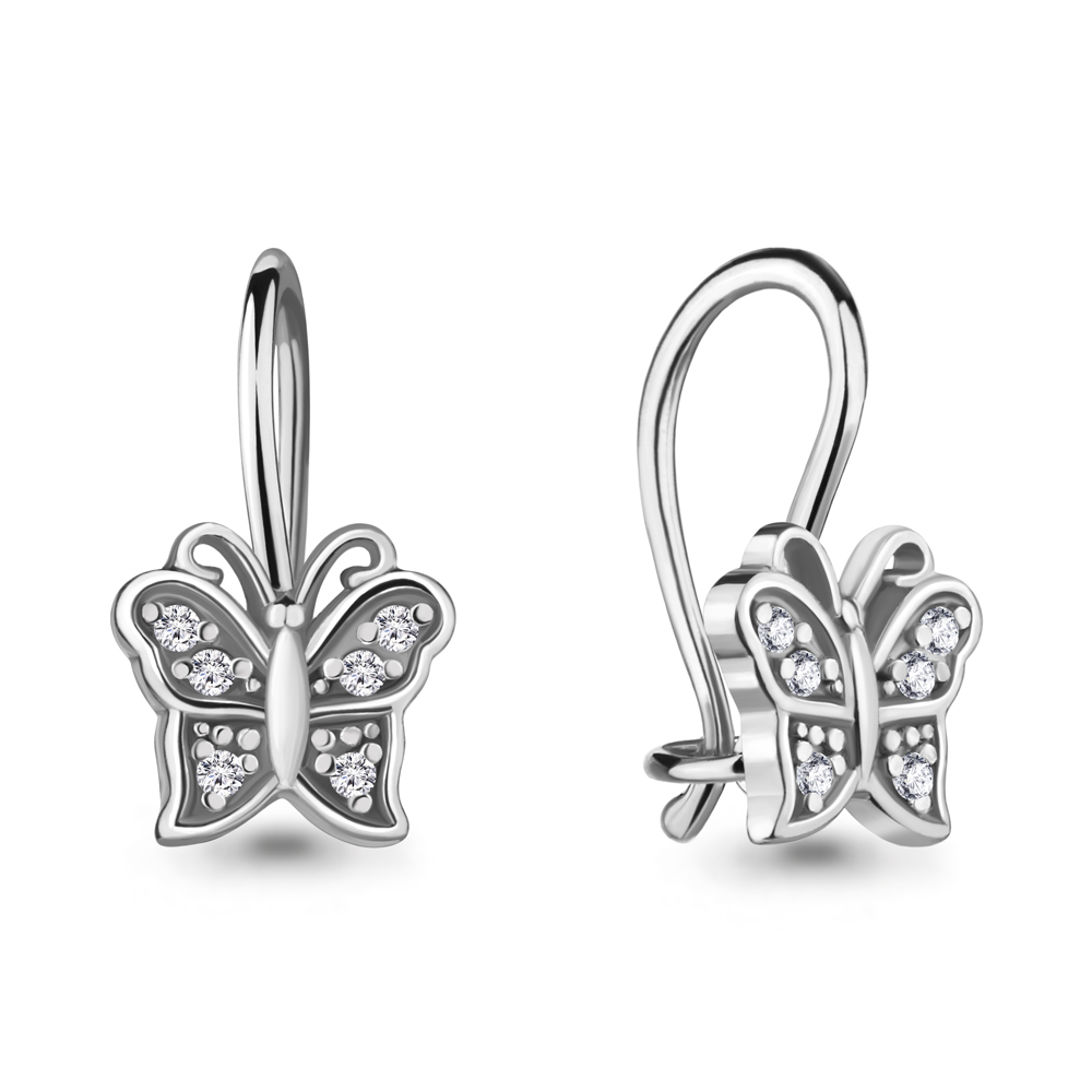 45046А Серьги из Серебра с фианитами из коллекции "Happy"